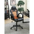 thumbnail image 2 of Leatherette Office Chair With Elevated Armrest, Black and Orange, 2 of 2