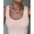 thumbnail image 6 of CHICME Tank Tops For Women Rhinestone Solid Color Sleeveless Ribbed Fitted Camisole Summer Top Going Out Vest Pink-M, 6 of 9