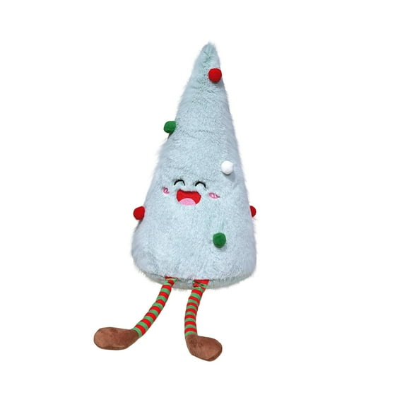 11.8" Joyful Christmas Tree Plush, Soft and Fluffy Holiday Stuffed Tree Toy, Festive Xmas Tree Plush Ornament for Home, Sofa, Desk, or Holiday Decoration, Cozy Winter Decor Gift