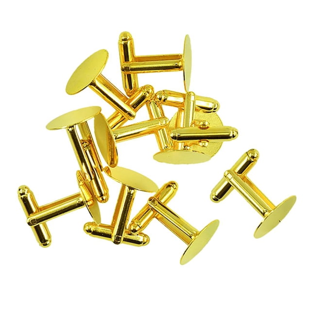 10 piezas mancuerna hallazgos manguito en blanco parte posterior almohadilla placa base oro Sunnimix Gemelos de gemelos