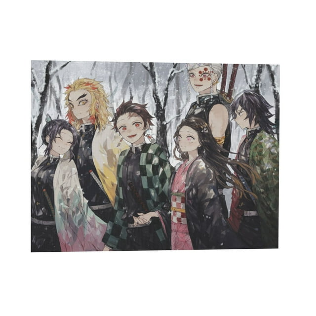 Qingyee Anime Vintage Canvas Poster Polyester Multi Size Decorative Poster,Demon Slayer Poster Anime Paint Decorative Poster