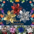 thumbnail image 2 of CIYISON 11cm Christmas Glitter Poinsettia Flower Decorative Xmas Tree Flowers for Wreath Ornaments Wedding Party Spring Festival New Year Decor, 2 of 15