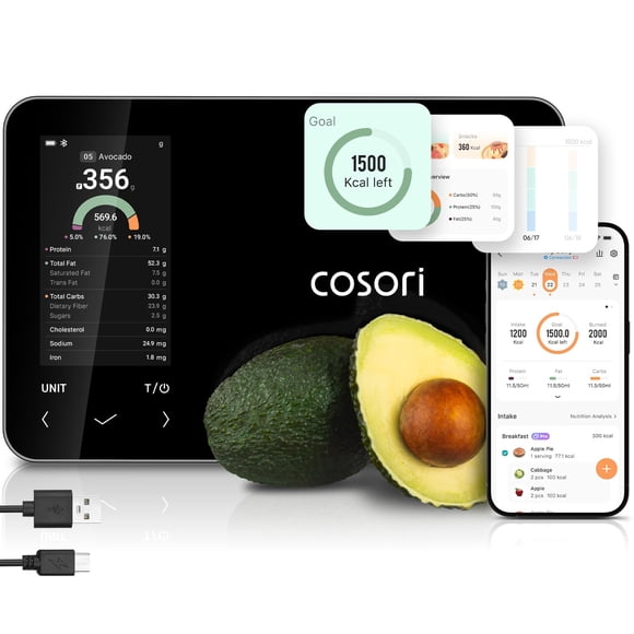 Báscula de cocina inteligente COSORI con calculadora nutricional 5 kg