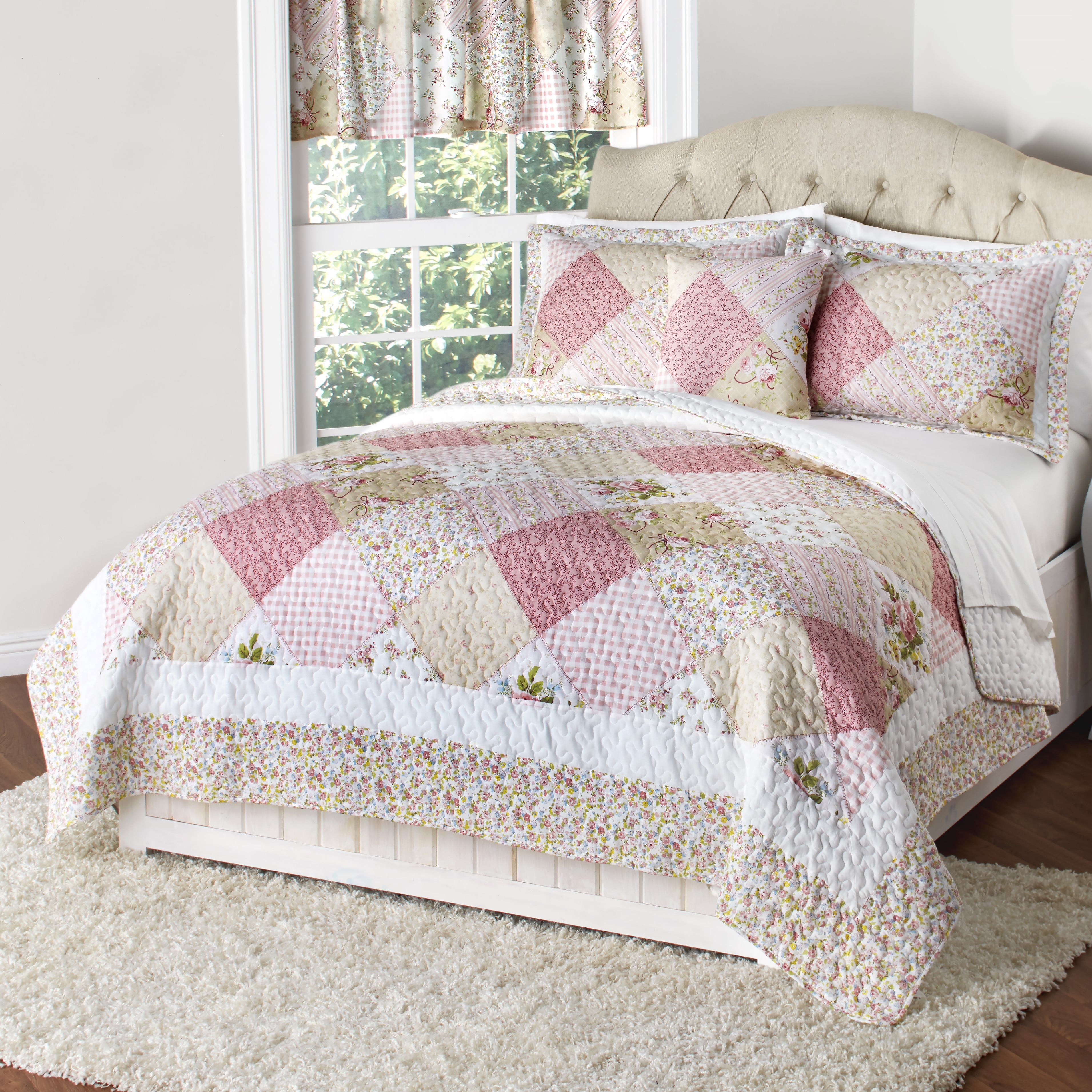 Details about   KING SHAMS Set of 2 Ticking Stripe Country 100% Cotton Hand Quilted Farmhouse 