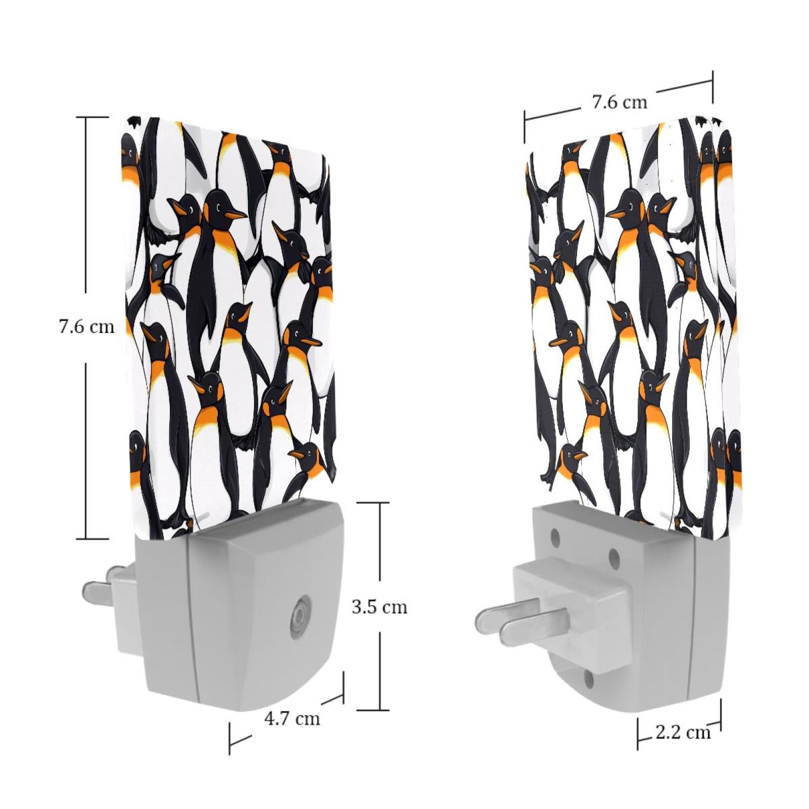 PhooArto Cartoon Penguins Pattern Plug in LED Night Light Auto Sensor Dusk to Dawn Decorative Night for Bedroom, Bathroom, Kitchen, Hallway, Stairs, Baby's Room, Energy Saving