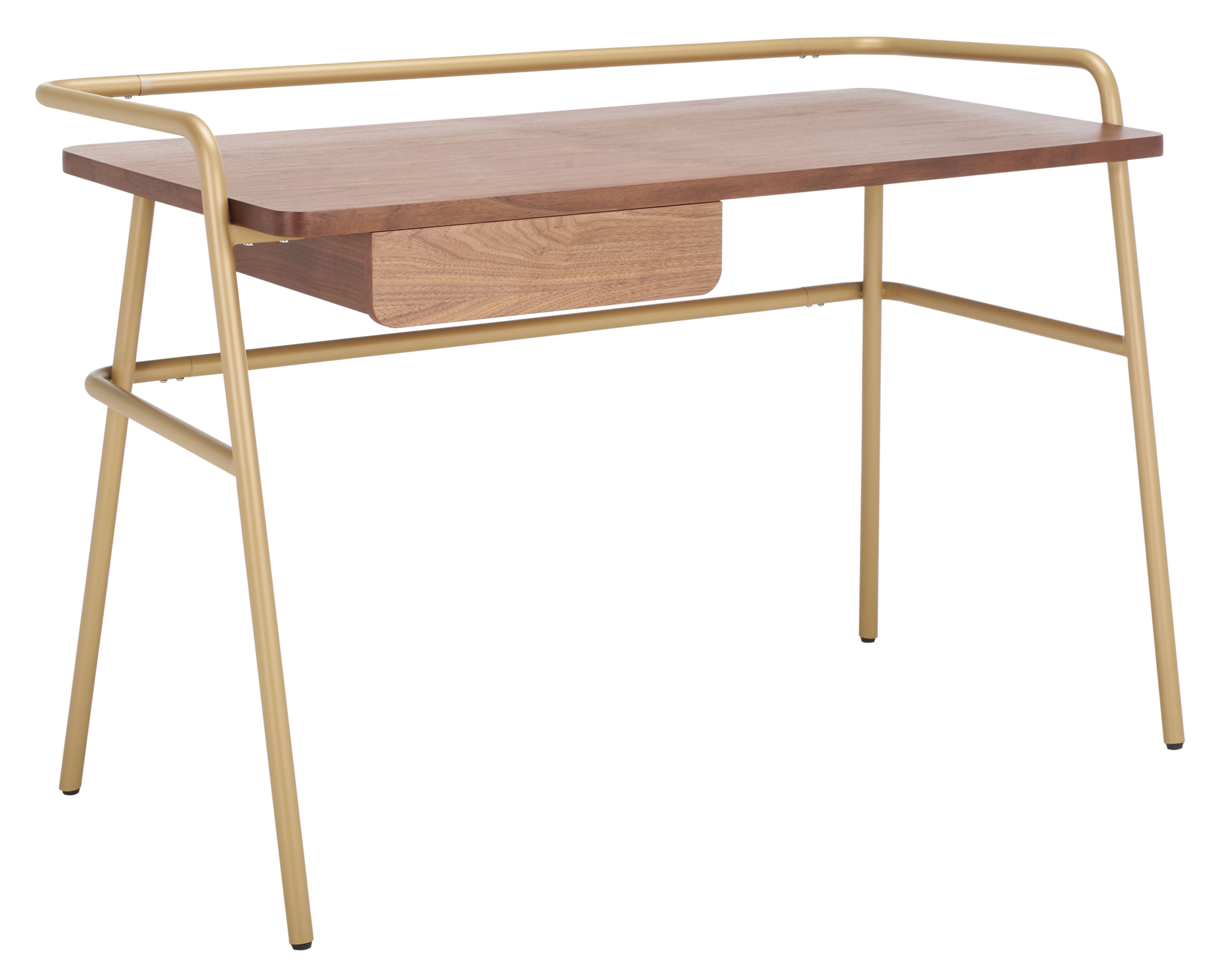Safavieh Couture Regis Mid-Century Desk, Walnut/Bronze