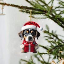 LHWEN Christmas Decoration Christmas Dog Tree Pendant Acrylic Car Ornament Personalized Holiday Gift Reusable Easy Install Festive Home Decor Party Wedding Seasonal Scenes Visual Interest