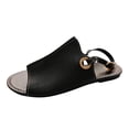 thumbnail image 1 of IUJSOY Sandals for Women One Band Slip-on Open Toe Flats Adjustable Strap Casual Beach Slides, 1 of 5