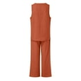 thumbnail image 4 of REORIAFEE Women 2 Piece Outfits Casual Floral Plus Size Summer Outfits Workout Set Women's Summer Suit Fashion Vest Trousers Casual Two Piece Suit Orange L, 4 of 6