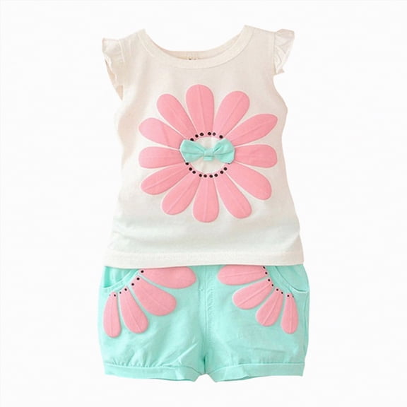 NIEWTR Toddler Baby Girl Outfits Plaid Flying Sleeve Ruffle Tops Shorts Sets and Headband Infant Baby Girl Summer Clothes 2PCS Clothes Set(Green,18-24 Months)