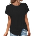 thumbnail image 3 of Inverlee T Shirts Women Crewneck Dressy Casual Short Sleeve Tops Plus Size Solid Color Shirts Flowy Work Tunic Blouse Tee Summer Fashion, 3 of 7