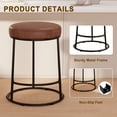 thumbnail image 3 of MultiHaven Backless Bar Stools Set of 4,24" Counter Height Barstools with Brown PU Upholstered Seat for Kitchen Island, 3 of 9