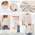 thumbnail image 3 of SUNBS Long Sleeve Shirts for Women Top Trendy Casual Square Neck Tops Lightweight Sweaters womens shirts, 3 of 8
