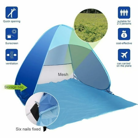 Lightweight Portable Pop Up Beach Tent Sun Shade UV 50+ Protection Canopy, Outdoor Automatic Instant Backpacking Sun Shelters Shelter Baby Pools