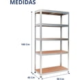 thumbnail image 2 of Set de 2 Anaqueles de Hierro Bluelander con 5 Niveles Ajustables, Capacidad de 120 kg, Organizadores Multiusos, Plateado, 2 of 5