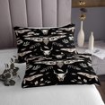 thumbnail image 3 of Erosebridal Kids Gothic Moth Coverlet Set Queen, Hippie Skull Bedding Set, Retro Baroque Decor, 3 of 5