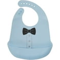 thumbnail image 2 of Hudson Baby Infant Boy Silicone Bibs 2pk, Perfect Gentleman, One Size, 2 of 3