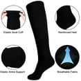 thumbnail image 2 of Hengguang 4 Pairs Football Socks Soccer Socks, Athletic Knee High Socks for Men Women, Black Sports Socks with Non-Slip Cuff, Medium Cushion Soccer Baseball Socks, 8in Foot Length, 14in Shaft, 2 of 6
