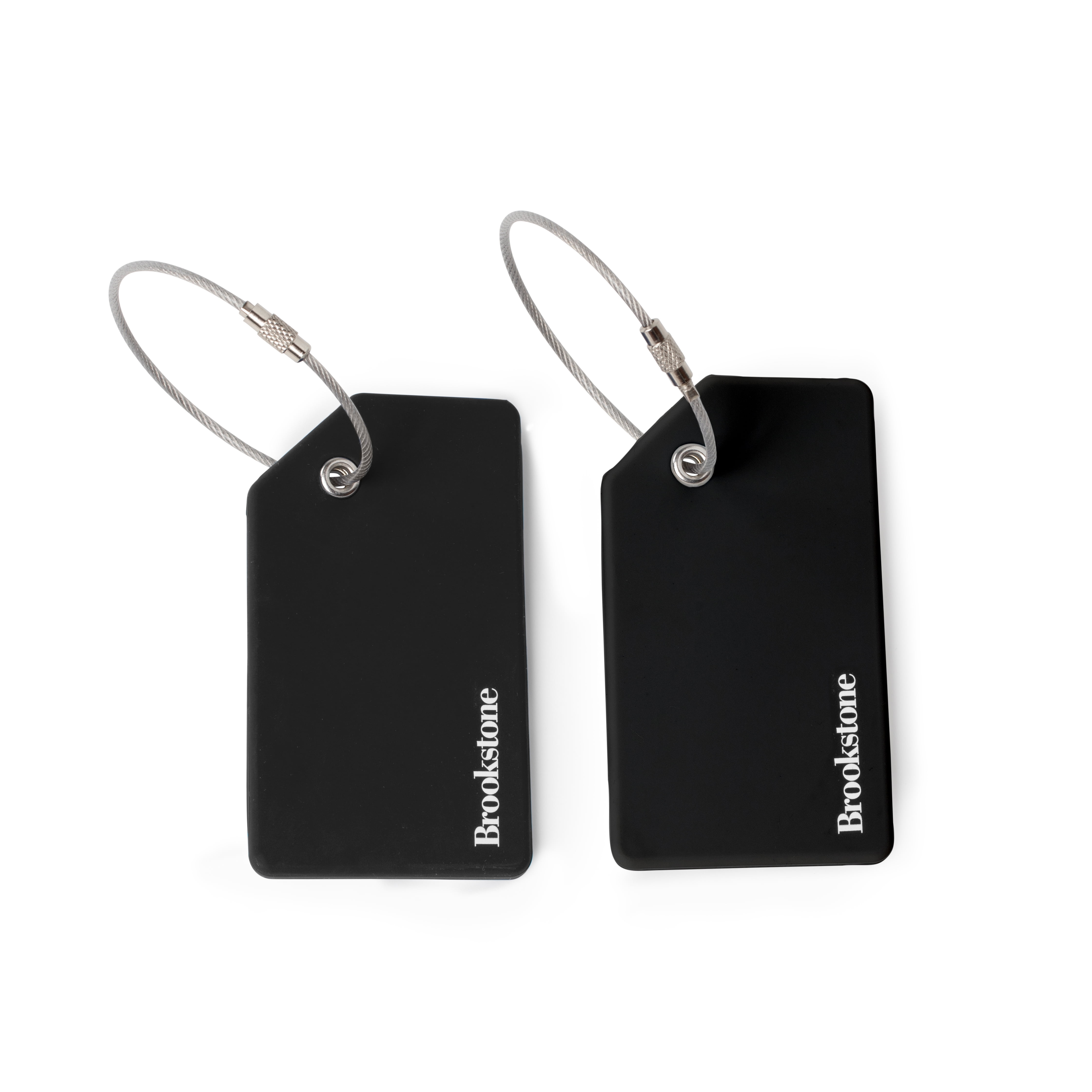 Brookstone 2 Piece Silicone Luggage Tag Set, Adult, Rectangle, Black