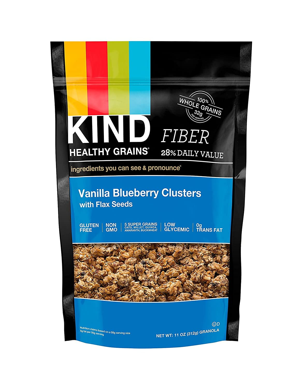 KIND Healthy Grains Granola Clusters, Vanilla Blueberry with Flax Seeds