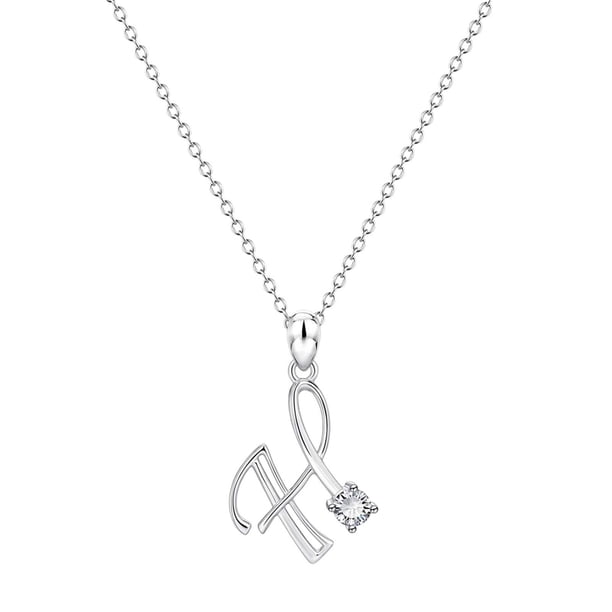 26 Initial Alphabet Shape Rhinestone Collar para Mujeres Collares para Mujeres A Z 26 Alphabet Initial Silver Collares para Mujeres Niñas