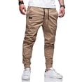 thumbnail image 2 of Pantalones informales de corte recto y cintura media para hombre - Largo completo, botones/bolsillos decorativos - Algodón - Tallas M-XXXL, 2 of 2