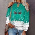 thumbnail image 2 of Camisas Navideñas Para Mujer, Camisetas de Manga Larga, Estampado de Otoño, Farol Erógeno, Jersey Sin Tirantes, Blusa Con Hombros Descubiertos Odeerbi ODB207750, 2 of 4