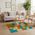 thumbnail image 2 of ODIKA Bedside Hopscotch Checkered Abstract Plaza Retro Storybook Block for Home Office, Gaming Room, Under Desk, Non-Slip Chair-Friendly, 2 of 5