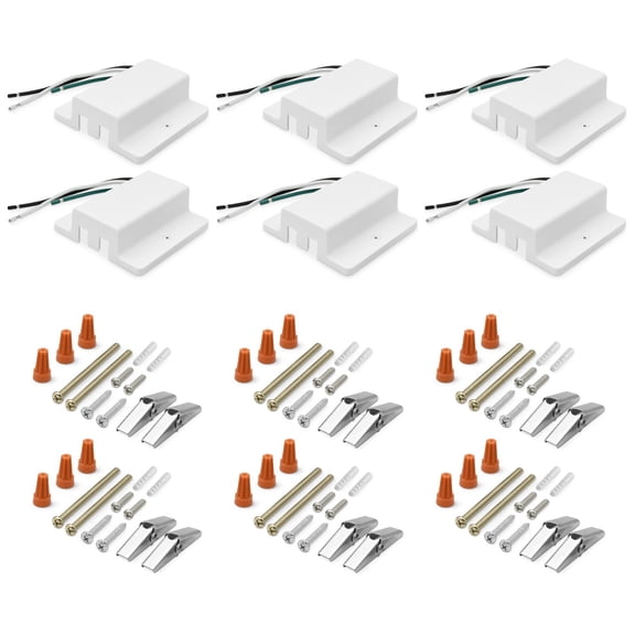 Luxrite H-Track Floating Canopy, Standard H-Type 120V 3-Wire Single Circuit, Track Lighting Accessory, White 6 Pack