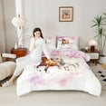 thumbnail image 4 of Manfei Western Racing Horse Bedding Comforter Set for Adult, Western Rustic Animal Twin Comforter Sets, Romantic Blossoms Floral Reversible Bedding Set, Super Cozy Room Decor, 2pcs, 4 of 8