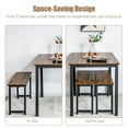 thumbnail image 5 of Barara King Dining Set,Dining Table Set, Dining Room Table,3 Pieces Dining Table Set with 2 Benches for Dining Room Kitchen Bar-Brown, 5 of 7