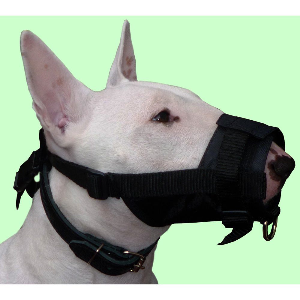 Adjustable Nylon Dog Muzzle No Bite 5.5"7.5" size Small, Black