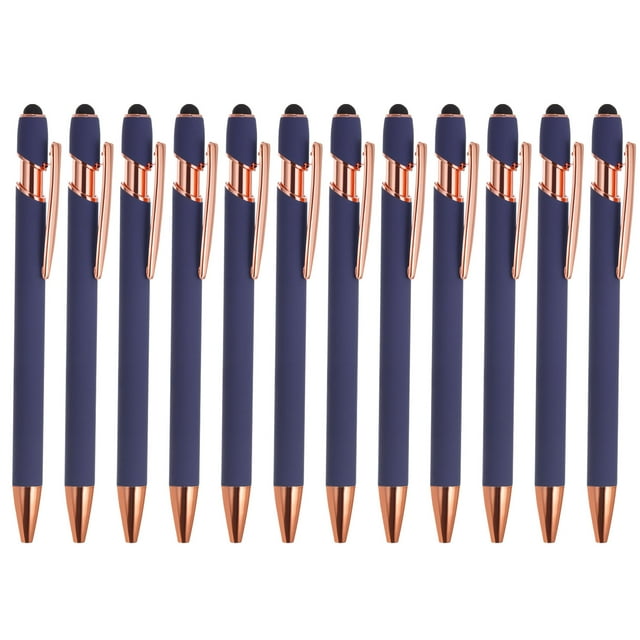 Unique Bargains Stylus Ballpoint Pens, Medium Point, 1.0mm, Black Ink, 12 Pack