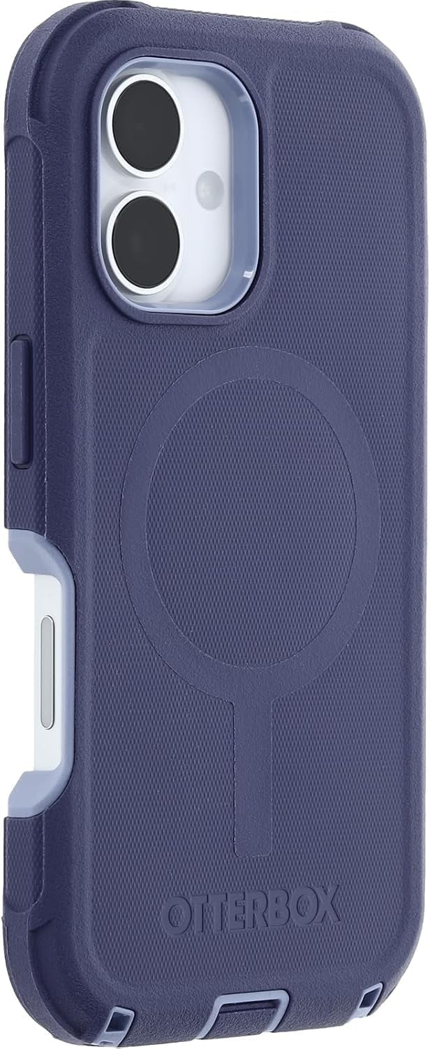 OtterBox iPhone 16 (Only) Defender Series MagSafe Case - Denver Dusk (Purple) - Holster Clip Included - Built-in Magnets - Screenless - Rugged & Durable - with Port Protection - Non-Retail Packaging