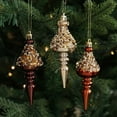 thumbnail image 5 of DAMAI 3 Pcs Large Mercury Finial Christmas Ornament Nordic Frost Vintage Red Glass Ball Ornaments Christmas Tree Drop Hanging Decorations for Xmas Holiday Wedding Home Indoor, 5 of 6