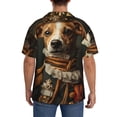 thumbnail image 3 of Pofeuu Modern Cute Dog Print Mens Casual Short Sleeve Shirts Beach Summer Spread Collar Pocket Tops Men's Casual Short-sleeved Shirt-4X-Large, 3 of 5