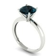 thumbnail image 2 of Clara Pucci 14K White Gold 2ct LondonBlueTopaz Solitaire Ring for Women, 2 of 8