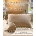 thumbnail image 6 of TOPCHANCES Duvet Cover Set, Soft Velvet Bedding Set with Two Pillowcases for Queen Size Bed, 89*89 inch (Light Brown), 6 of 7