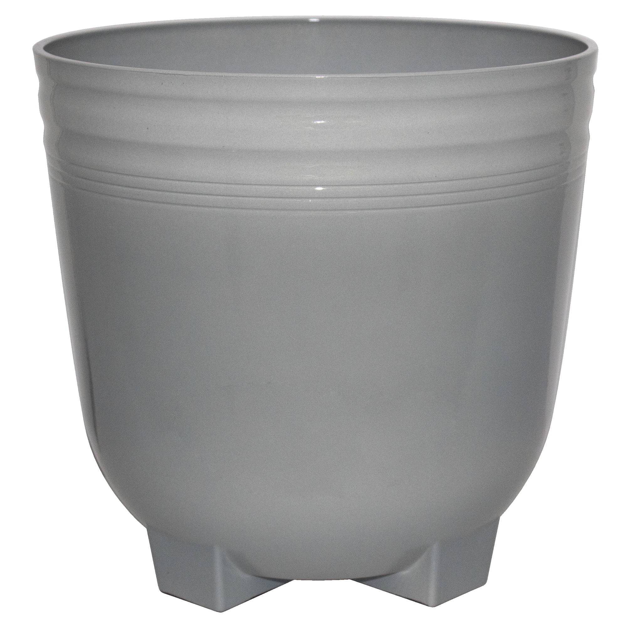 Mainstays 12in Footed Gray Plastic Planter