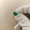 thumbnail image 2 of 2Ct Lab Created Emerald Solitaire Ring Emerald Cut 14K Yellow Gold Plated, 2 of 5