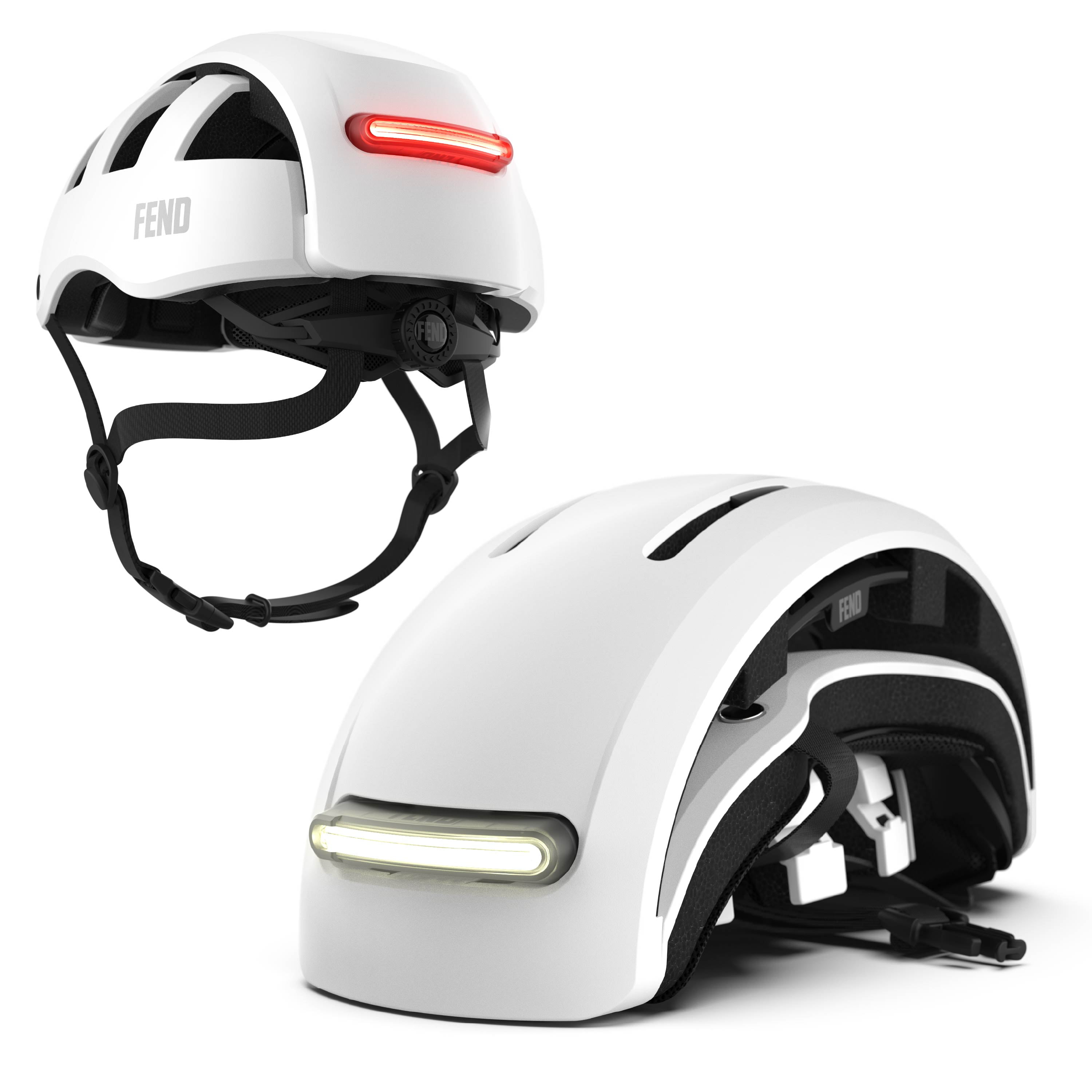 FEND Super Helmet With Ultra-Bright Lights - Adult Mens and Womens Bike Helmet - Collapsible by 50% of Original Size - Safety Certified for Bicycle Road Bike Scooter Cycling Commuter Helmet&nbsp;