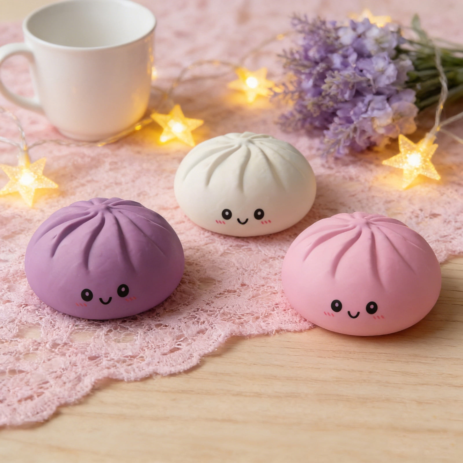 Giant Dumpling Squishies, Jumbo dumpling Squishies Cheese Stress Ball Soft Squeeze Decompression Dough Birthday Present for Kid Adults 6" Pink