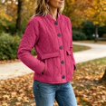 thumbnail image 4 of Plus Size Jackets for Women Quilted Lightweight Button Down Puffer Jacket Coats Padded Outwear with Pockets, 4 of 7