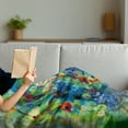 thumbnail image 3 of Flower Soft Flannel Fleece Throw Blanket, Vibrant Colored Blooms Clusters down from Branch Spring Season Birth Season Image, Cozy Plush for Indoor and Outdoor Use, 60" x 80", Green Blue, by Ambesonne, 3 of 5