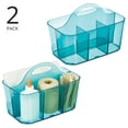 thumbnail image 2 of mDesign Plastic Sewing/Craft Storage Organizer Caddy Tote Bin, 2 Pack, Dark Blue, 2 of 7