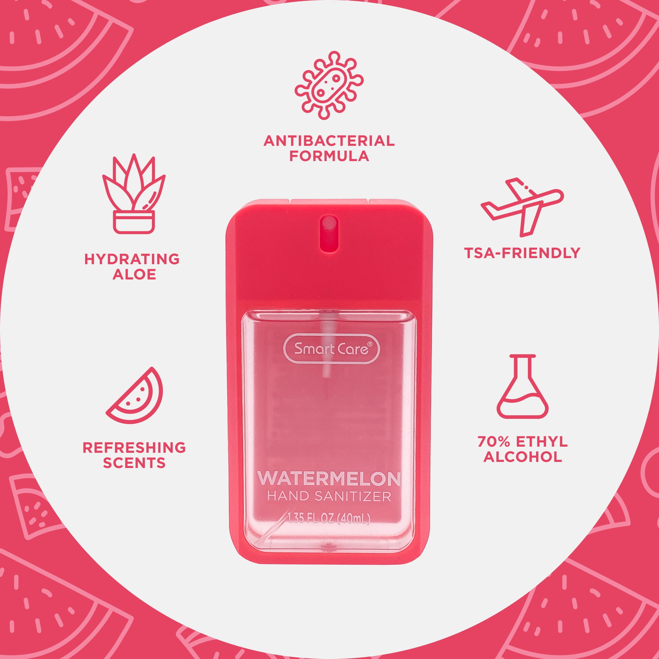 Smart Care Scented Hand Sanitizer Spray, Watermelon, 1.35 fl oz
