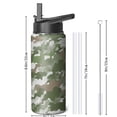 thumbnail image 4 of 18oz Insulated Water Bottle with Straw & Cleaning Brush, Wide Mouth Stainless Steel Flask, Camo Print, 4 of 5