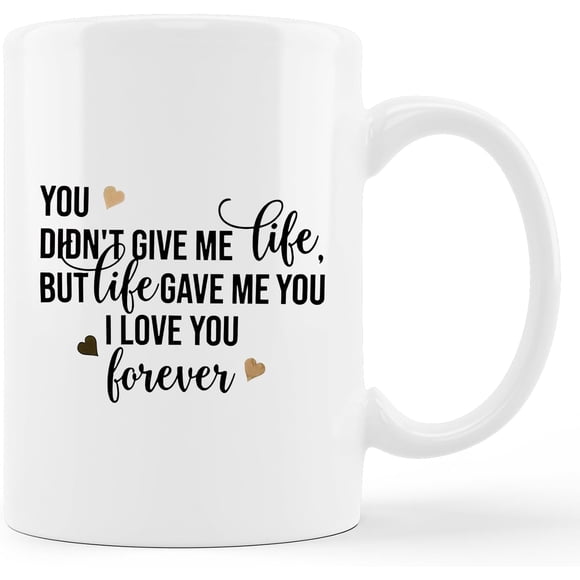 Bonus Mom Coffee Mugs - Bonus Mom Gifts for Christmas Birthday, 11oz Best Mom Ceramic Mug, Bonus Mom Coffee Mug Gifts from Daughter Son
