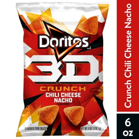 Doritos 3D Crunch Chili Cheese Nacho Flavored Corn Snacks, 6 oz