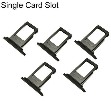 Image of Grofry Replacement Metal Phone Single/Dual Slot SIM Card Holder Tray Black 5Pack Single Card Slot